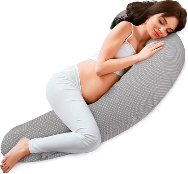 Подушка для сну на бік для малюків Totsy Baby - 190 см, подушка вагітних, подушка для сну, оeko-tex, сірі крапки