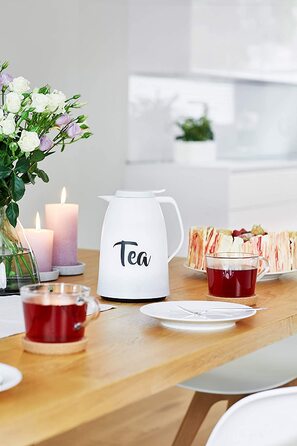 Термос Emsa Mambo Isolierkanne 1000 мл, білий, з Quick Tip, зберігає тепло 12 год, холод 24 год