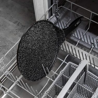 Універсальне антипригарне покриття, 20/28 см, кований алюміній, чорний, підходить для всіх варильних поверхонь, можна мити в посудомийній машині, 10 років гарантії (сковорода для млинців, 25 см), 980107
