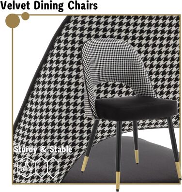 Набір з 2-х м'яких крісел з велюру для вітальні/кухні. Сучасний дизайн, без підлокітників, металеві ніжки. 2 шт. (Чорний)