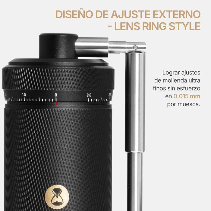 Ручна кавомолка TIMEMORE Chestnut з нержавіючої сталі, шліф Kegelschliff S2C, для еспресо та френч-пресу, чорна