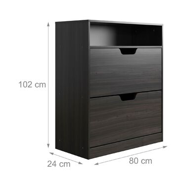 Взуттєва шафа Relaxdays з відкидною дверцями та відкритою полицею