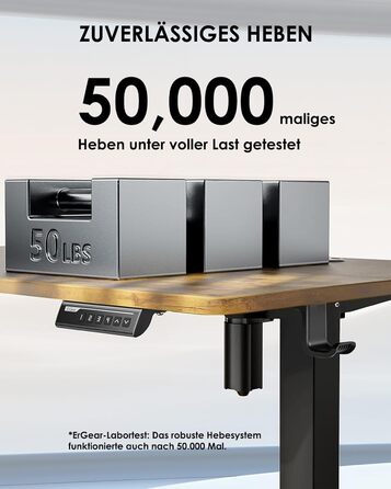 Електричний регульований стіл ErGear 140x70 см з пам'яттю, для дому та офісу, з підключенням, вінтажний, колір дерева