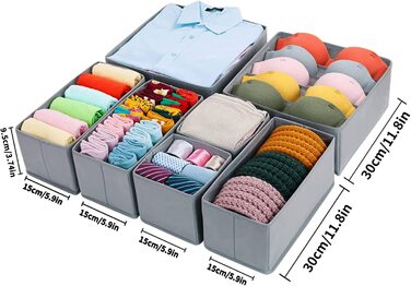 Ящики для зберігання, ящик-органайзер для шкарпеток, нижньої білизни, складаний тканинні ящики для зберігання речей, 7 шт.