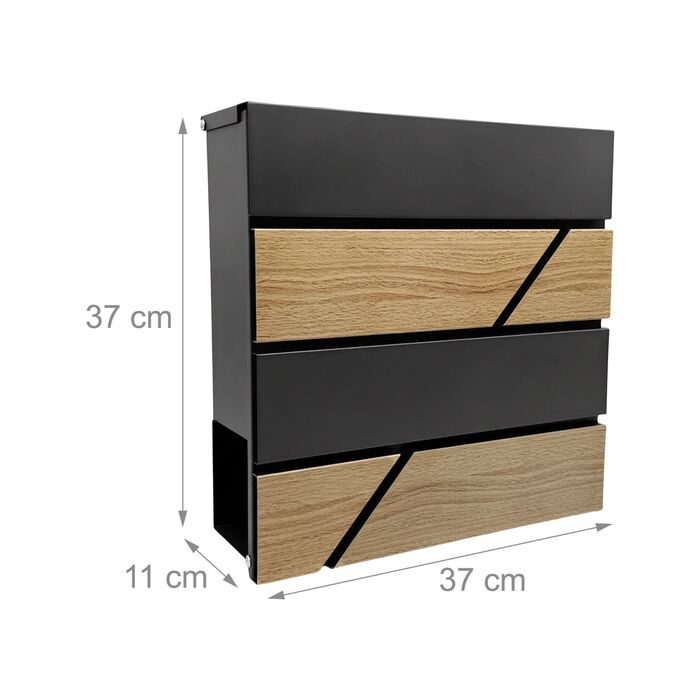 Скринниця Relaxdays з імітацією дерева та відсіком для газет