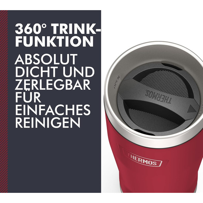 Термос ICON MUG 0,47л, бежевий/пісочний мат, термокружка 470мл з нержавіючої сталі, ізотермічний термос, 7 годин гаряче / 22 години холодне, придатний для миття в посудомийній машині, абсолютно герметичний, без BPA (470 мл)