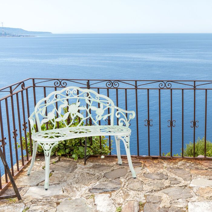 Relaxdays Садовий лавки Роза біло-зелений