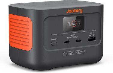 Jackery Explorer 100 Plus: портативна електростанція з LiFePO4 акумулятором 99Wh, 128W, 3 порти, для подорожей та надзвичайних ситуацій