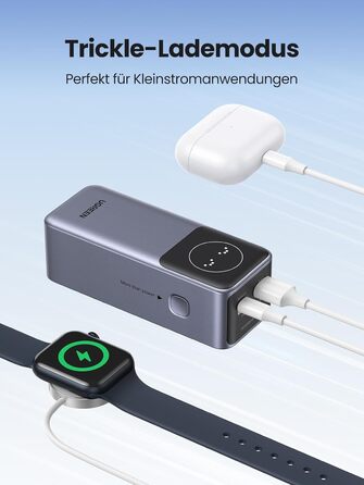 З 2 портами, зовнішній акумулятор з цифровим дисплеєм, USB C PD 3.0, сумісний з iPhone 15/14 Pro Max, Galaxy S24 Ultra, iPad Детальніше, 12000mAh 100W Power Bank