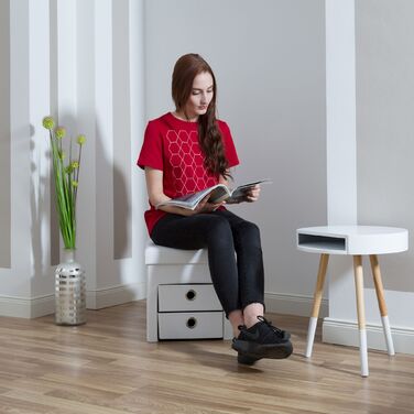 Відкидна табуретка Relaxdays з штучної шкіри та двома відділеннями