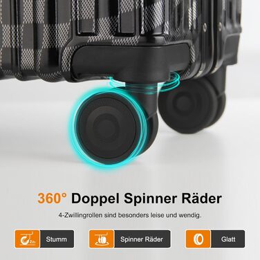 Набір валіз Homelux 3 шт. в сірому корпусі з ABS, M-L-XL, з малюнком 