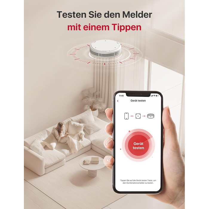 Датчик диму та CO X-Sense з Wi-Fi, голосовий сповіщення та визначенням місця розташування, 2-в-1, з базовою станцією SBS50, XP0A-MR11