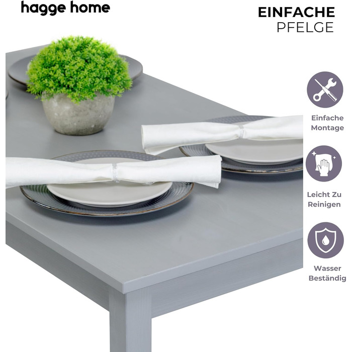 Скандинавський стіл Hagge Home 68x68 см сірого кольору - обідній, кухонний, письмовий, для home office та дитячої кімнати