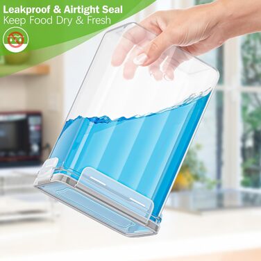 Набір з 24 герметичних контейнерів для зберігання продуктів, органайзер для холодильника, BPA-free, 42L, з етикетками