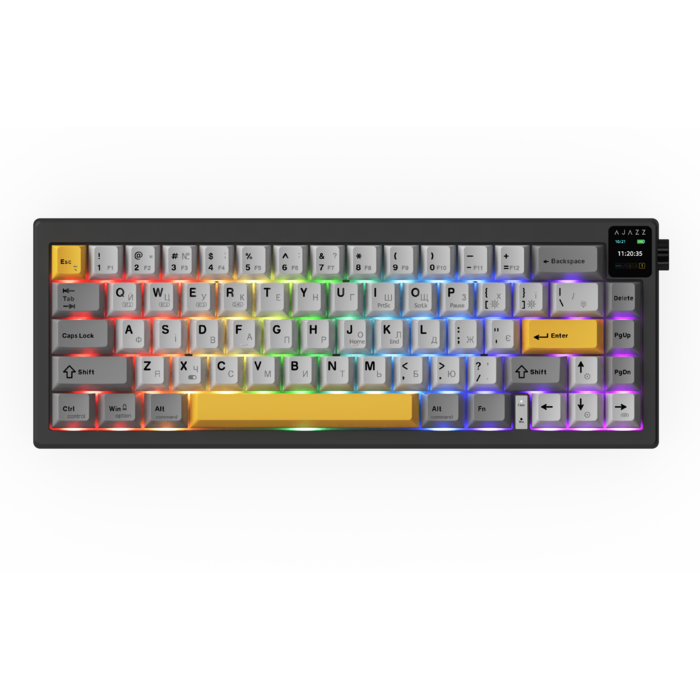 Бездротова механічна клавіатура Ajazz AK650 Flying Fish Switch - Black (AK650-FF-BGY)