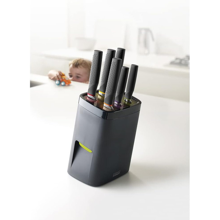 Набір ножів Joseph Joseph Lockblock з дитячою безпекою (6 ножів), нержавіюча сталь, 14 x 14 x 36 см, темно-сірий