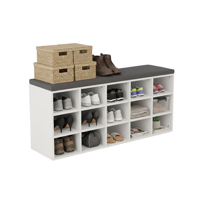 Підставка для взуття Relaxdays з м'яким сидінням та відкритими полицями