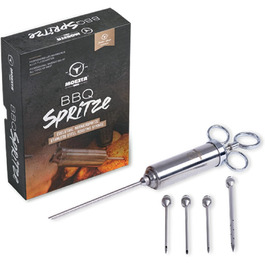 Спринцовка для м'яса MOESTA-BBQ 10396 - нержавіюча сталь, 5 насадок для маринування та приготування