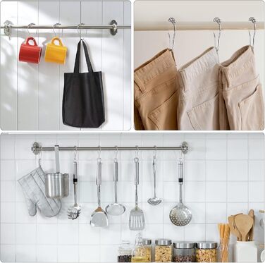 Набір з 12 металевих кріплень для душової завіси LIHAO, гачки для душу, 69x39 мм