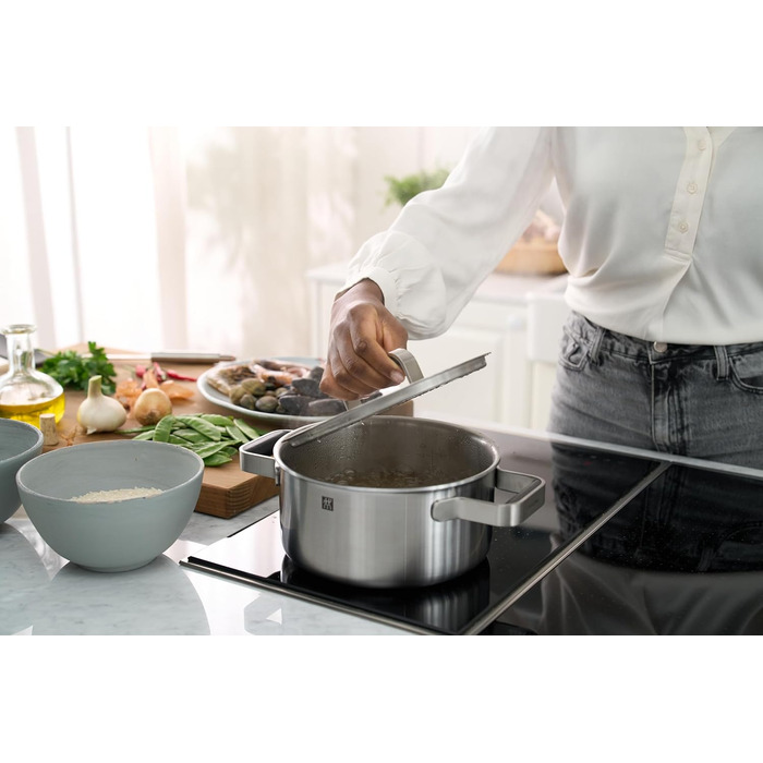 Набір посуду ZWILLING PURE, 5 предметів, з нержавіючої сталі 18/10, керамічне покриття, Stay-Cool ручки, придатний для миття в посудомийній машині (срібний)