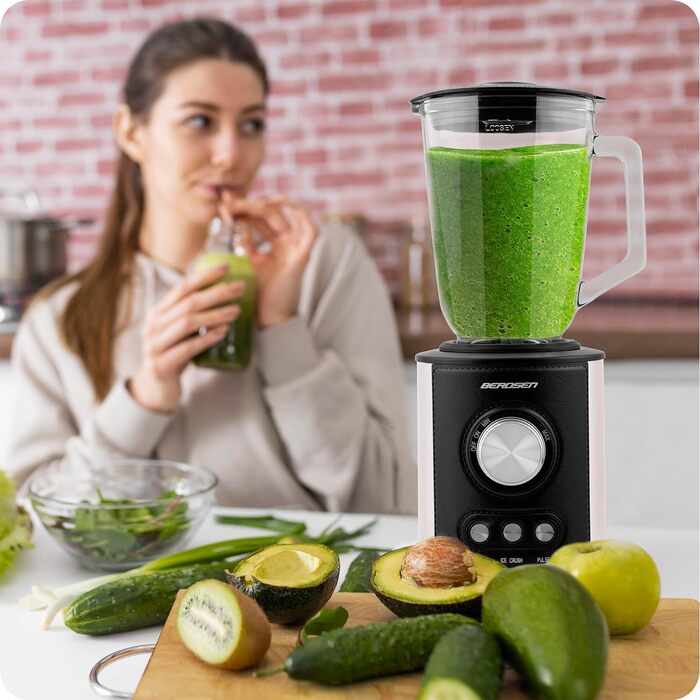 Міксер для кухлів - Smoothie Maker To Go - з 2 пляшками для пиття/глечиками блендера з кришкою - для коктейлів, молочних коктейлів - шейкером, міксером - соковижималкою - електричний - 350 Вт - 2 x 0,57 л - чорний (Чорний сріблястий, 15,5 x 19 x 39,5)