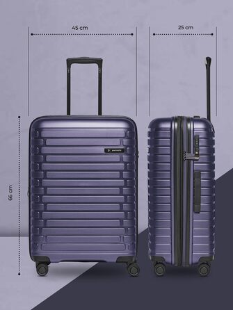 Набір валіз Pactastic Hartschalen 3-в-1: поліпропілен, розширювані, з TSA-замком (фіолетовий металік)