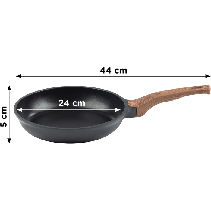 Сковорода вок з розподілом тепла та продуктивністю Простота та елегантність Для всіх варильних поверхонь (24 см)