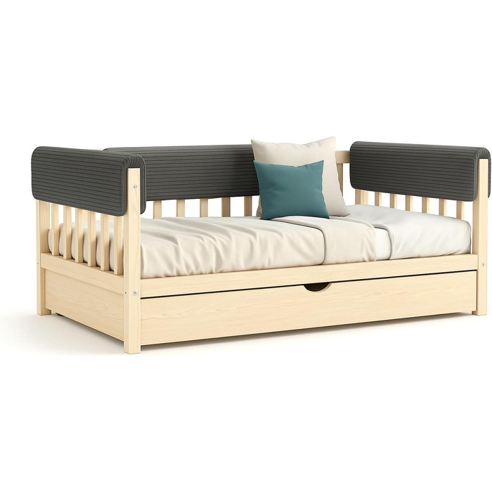 Захист для ліжечка дитячого бортик-подушка від випадання (Сірий, 60 см)