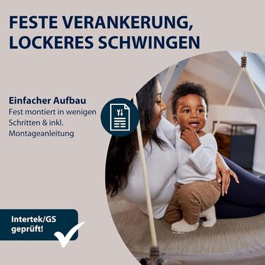 Шоукель HUDORA Nestschaukel Lounge - регульована висота, діаметр 90/110 см, до 150 кг, сітчаста сітка, сімейна сімейна сітка для дому та вулиці, пісок 90 см, одноособова