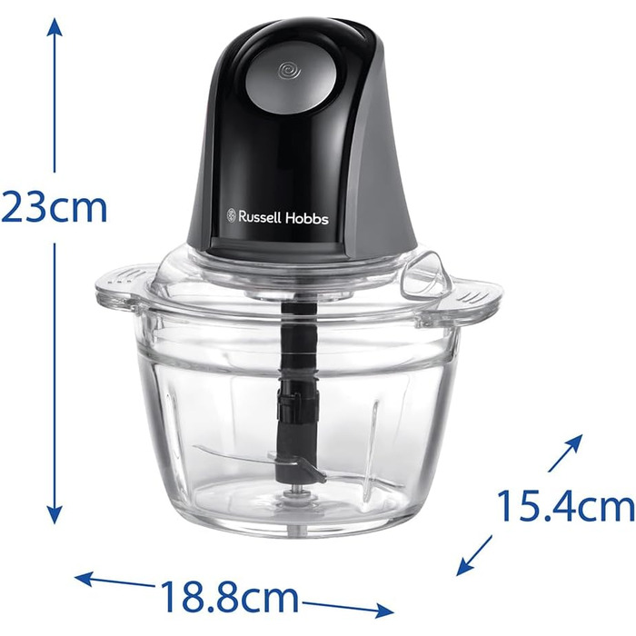 Подрібнювач кухонний електричний Russell Hobbs Mini Zerkleinerer 1л, сталь, 350W, чорний матовий 27131-56