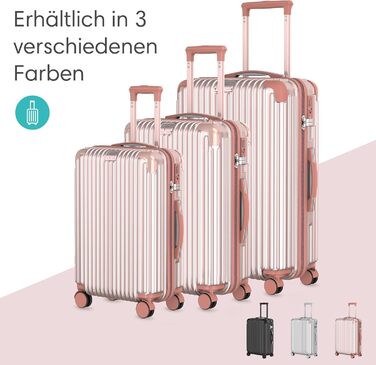 Набір валіз Voyagoux 2 шт. (40L + 116L) з ABS, TSA-замком, 4 колеса, рожеве золото
