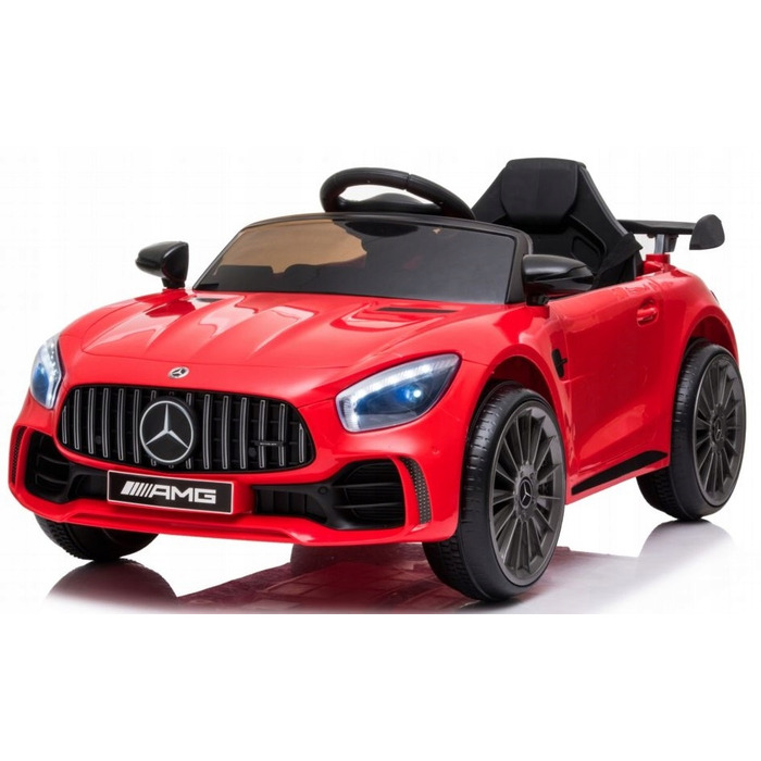 Дитячий електромобіль Mercedes GTR-S: м'які колеса EVA, шкіряне сидіння, пульт ДК, червоний