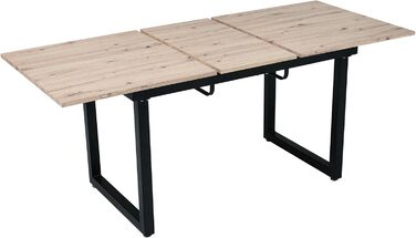 Розсувний обідній стіл Merax, 140/180x80x75 см, білий, металеві ніжки