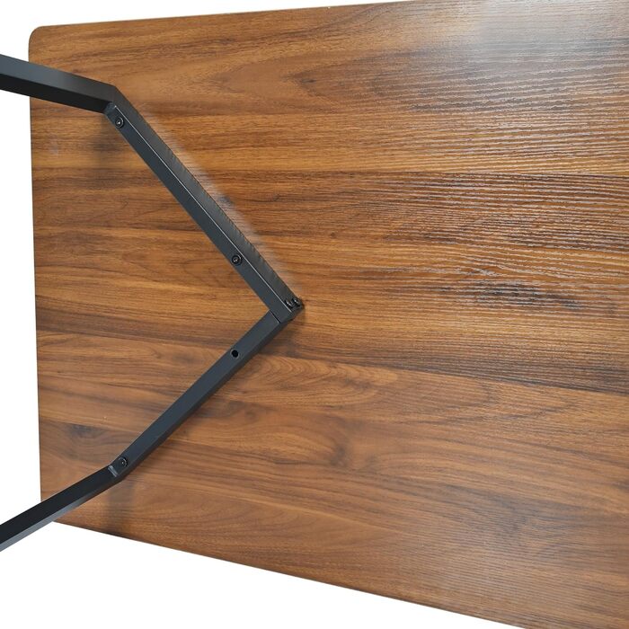 Обідній стіл Merax 140x80 см з імітацією мармуру, для 4-6 осіб, металевий каркас, регульовані ніжки, білий/чорний