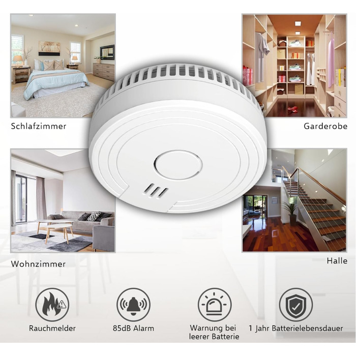 Датчик диму ELRO FS1801 (10 шт.) - Відповідає стандарту EN14604