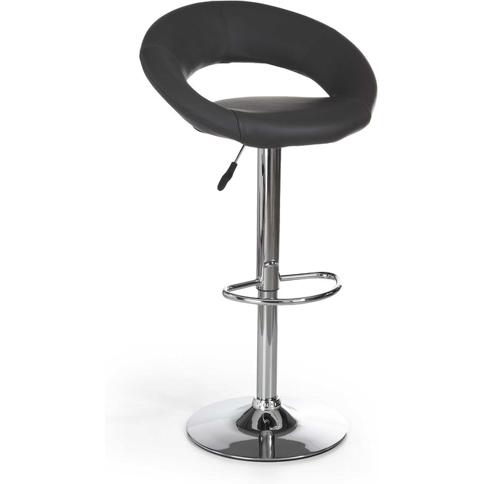 Барний стілець AC Design Furniture Thilde, комплект 2 шт., чорна екошкіра, 56x50x100 см