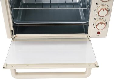 Міні-піч 22L з грилем та решіткою, 1000W, таймер 60хв, піч для піци, 120-250°C, електрична піч для сім'ї, вечірок, грилів, сніжків та десертів