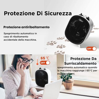 Електричний обігрівач Midea NF20-20AWE: 2000W, тиха робота, для дому, офісу, білого кольору