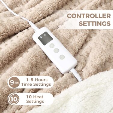 Електрична ковдра 160x130 см, Бежева