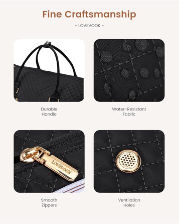 LOVEVOOK Складаний дорожній саквояж для жінок, 2-в-1, з сумкою для взуття, водонепроникний, для ручної поклажі, 53L, чорний