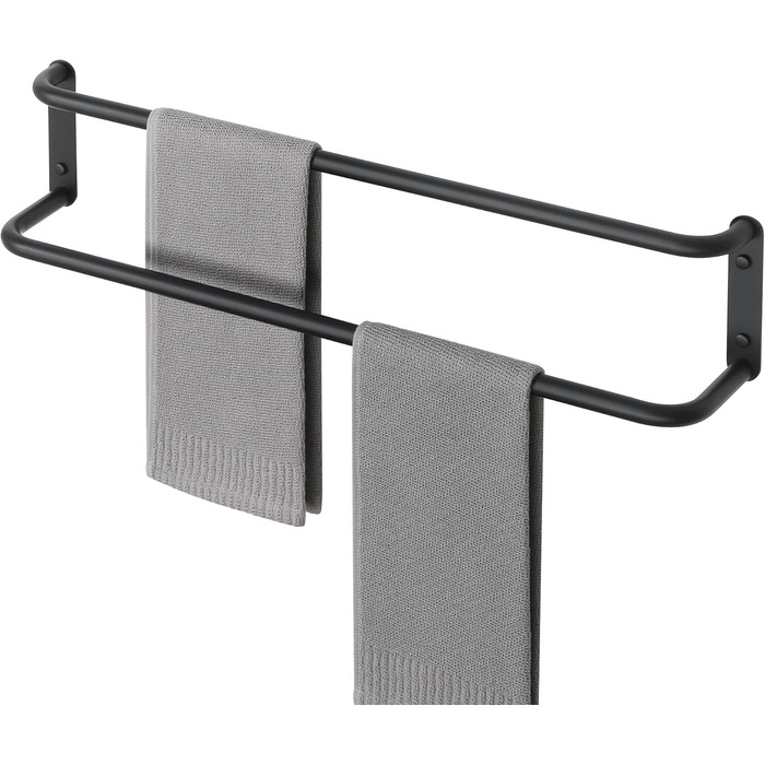 Тримач для рушників подвійний, 70 см, чорний, з нержавіючої сталі 304, для ванної кімнати та кухні