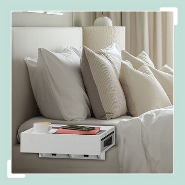 Набір з двох приліжкових столиків Relaxdays з бамбука з кріпленням