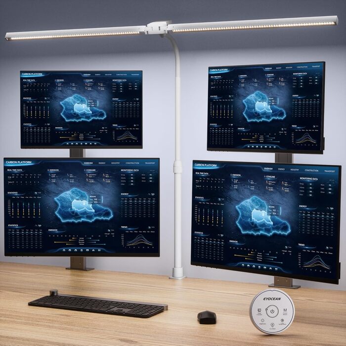 LED настільна лампа EYOCEAN 24W з гнучкою ніжкою та сенсорним керуванням для роботи, читання та дизайну, 80 см, білий колір