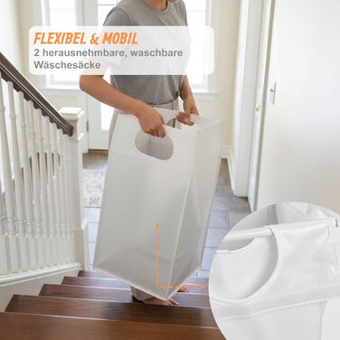 Кошик для білизни Relaxdays з двома відділеннями та полицею