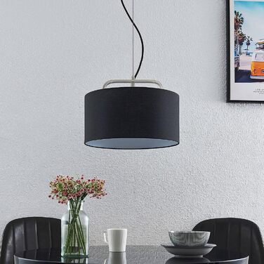 Підвісний світильник Lindby 'Jevanna (Modern) з алюмінію з металу для вітальні та їдальні (1 полум'я, E27) - Текстильний підвісний світильник, Обідня настільна лампа, Підвісна лампа, Підвісний світильник, Світильник для вітальні