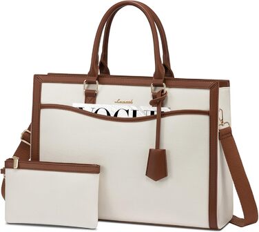 Сумка для ноутбука LOVEVOOK 15.6 дюймів, жіноча, велика, з екошкіри, для роботи, навчання, універсальна, на плечі, велика містка сумка-шопер