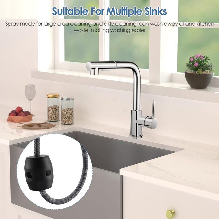 Змішувач для кухні Кухонний змішувач з висувним душем Розширюваний на 360 змішувач для раковини Кухня Два типи струменя води