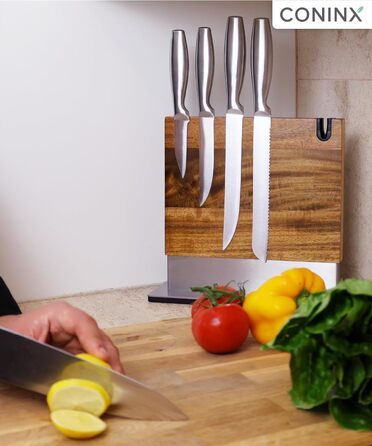 Магнітний тримач для ножів Coninx | Тримач для кухонних ножів з акціїї | Двосторонній, антиковзний