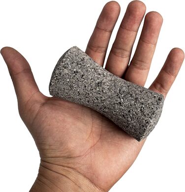 Механічний мексиканський мортай та пестик Molcajete з натурального вулканічного каменю, важкий та довговічний, для приготування сальси, гуакамоле та інших страв | (12.7 см)