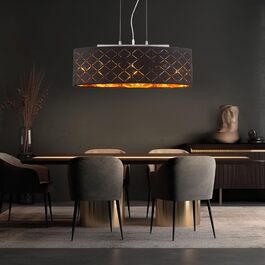 Підвісний світильник Globo Підвісний світильник Обідній стіл Лампа для вітальні Чорне золото Stof H 140см